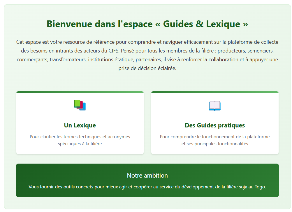 Interface Guide & Lexique
